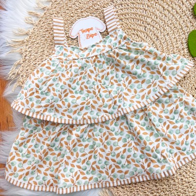 Conj. Batinha Maçã Verde e Short - Areia e Verde